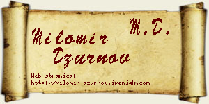 Milomir Džurnov vizit kartica